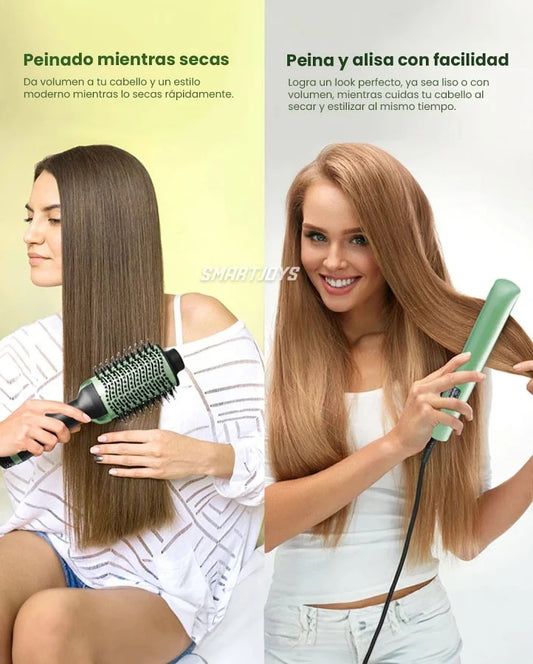 Set de Plancha Alisadora + Cepillo Secador 3 en 1