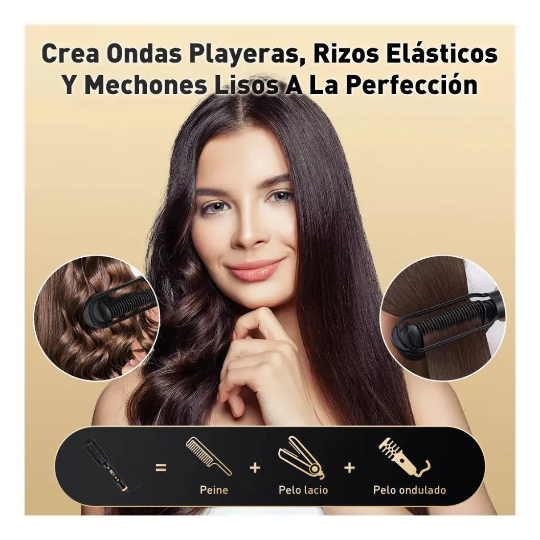 Cepillo Alisador Eléctrico con Temperatura Ajustable