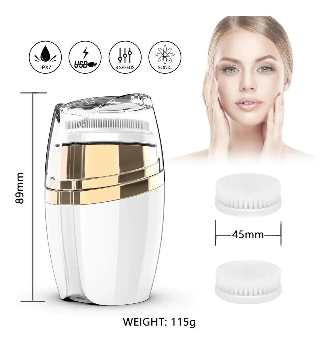 Cepillo Facial de Limpieza con Vibración USB