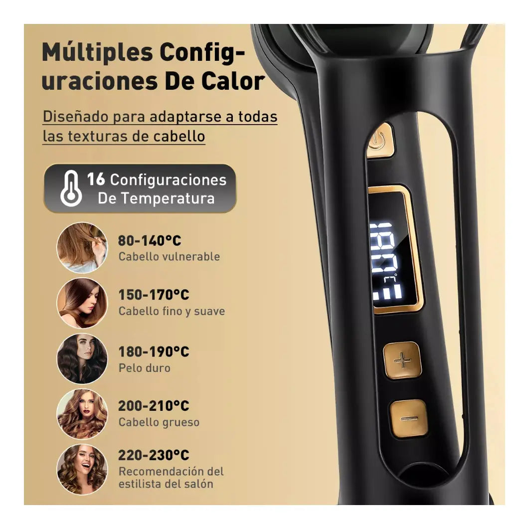 Cepillo Alisador Eléctrico con Temperatura Ajustable